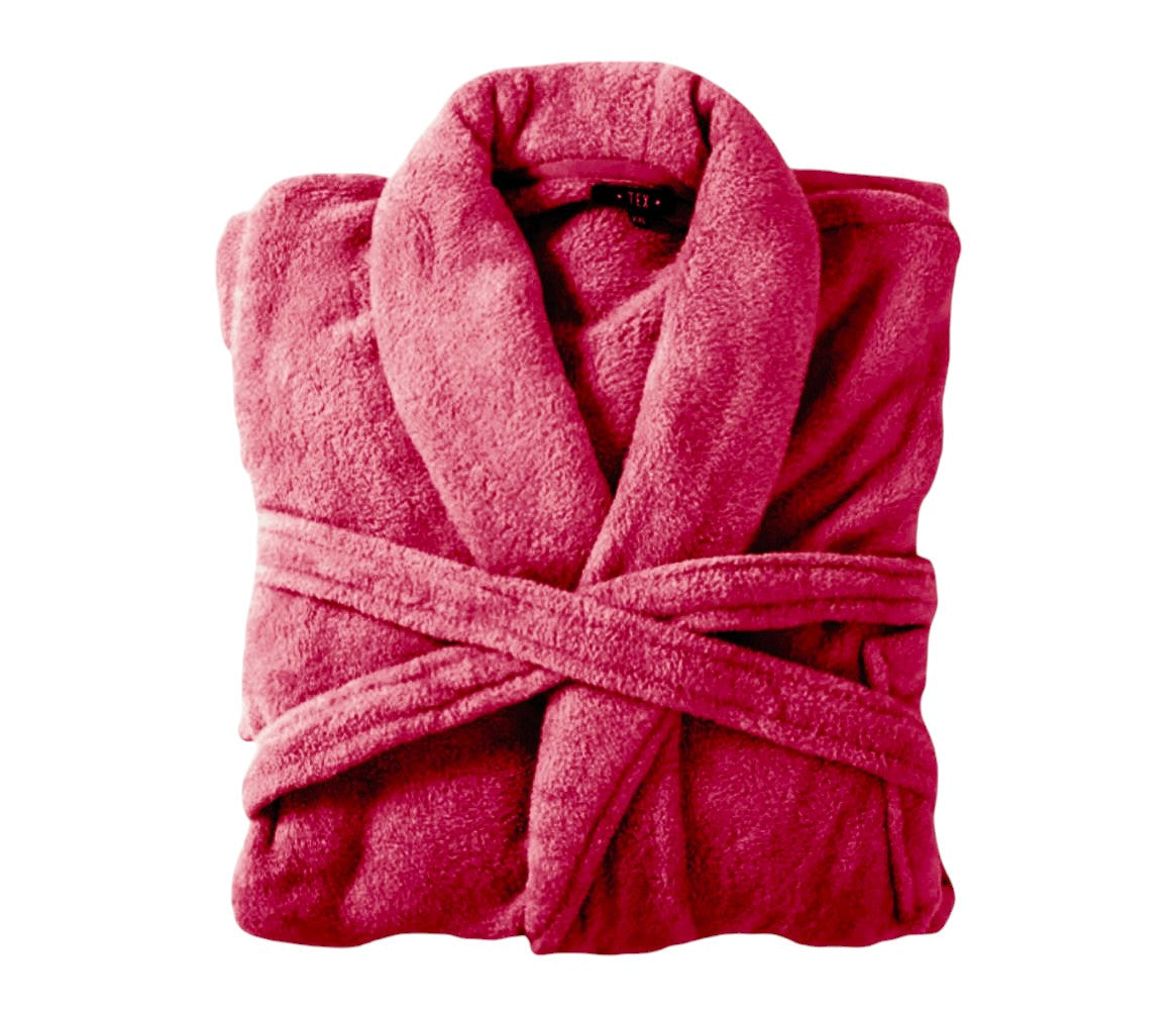 Bademantel flauschig » Saunamantel in Teddy-Plüsch Qualität » leichter/dünner Morgenmantel 100 cm lang » unisex