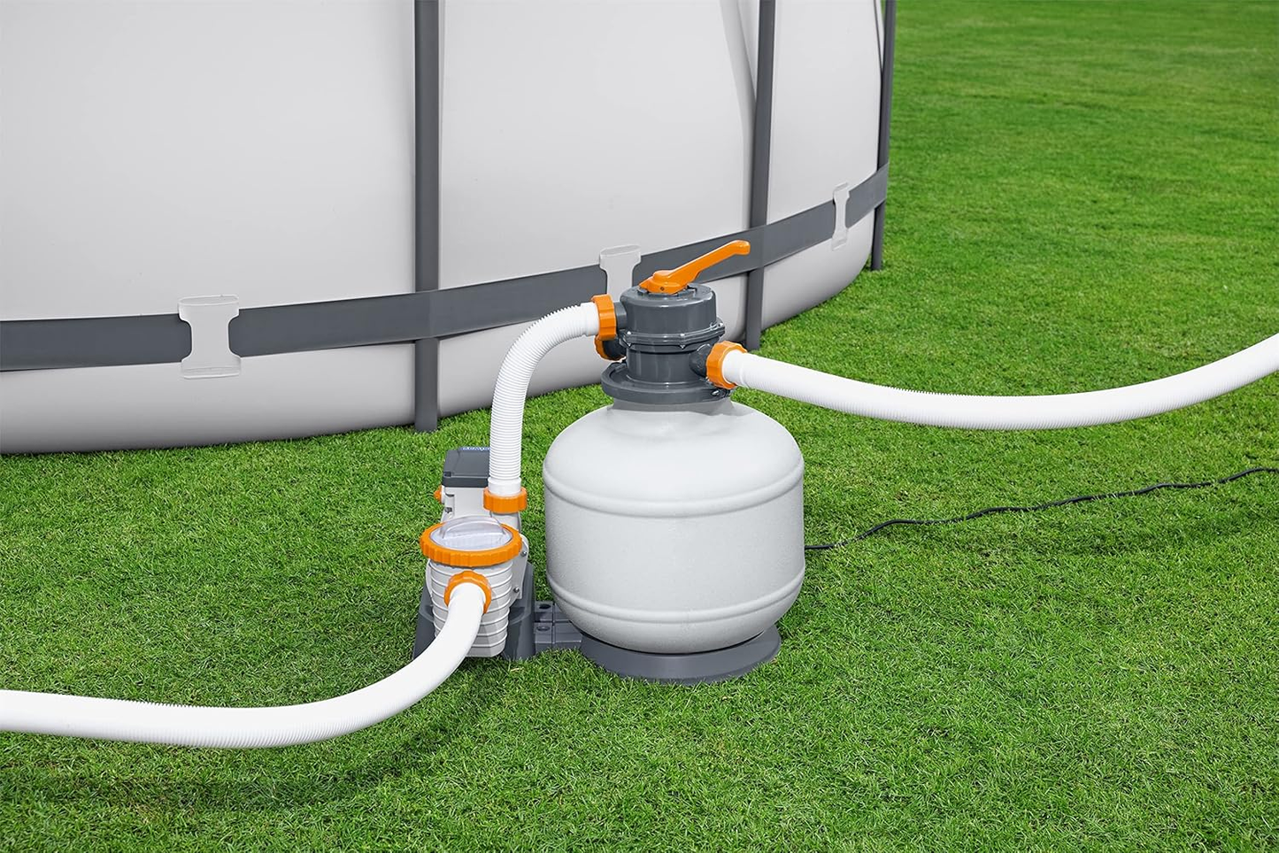 Bestway Flowclear sandsíukerfi, síudæla, sundlaugardæla, tímastillir, hvítt, á lager