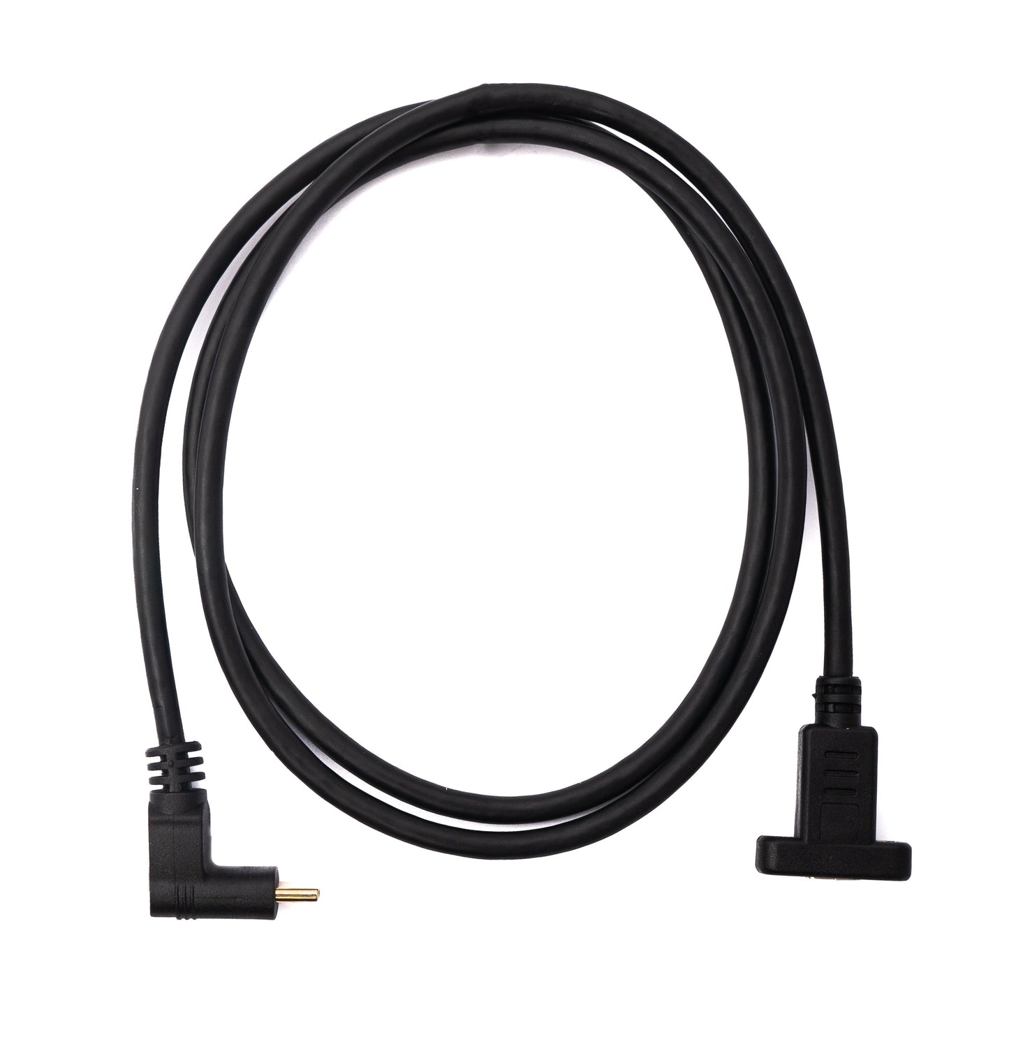 SYSTEM-S USB 3.1 Kabel 100 cm Typ C Stecker zu Buchse Schraube Winkel in Schwarz