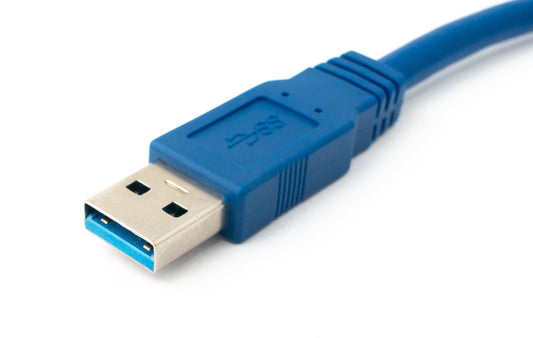 SYSTEM-S USB 3.0 snúra 3 m Micro B tengi í Type A tengi með skrúfu, blá