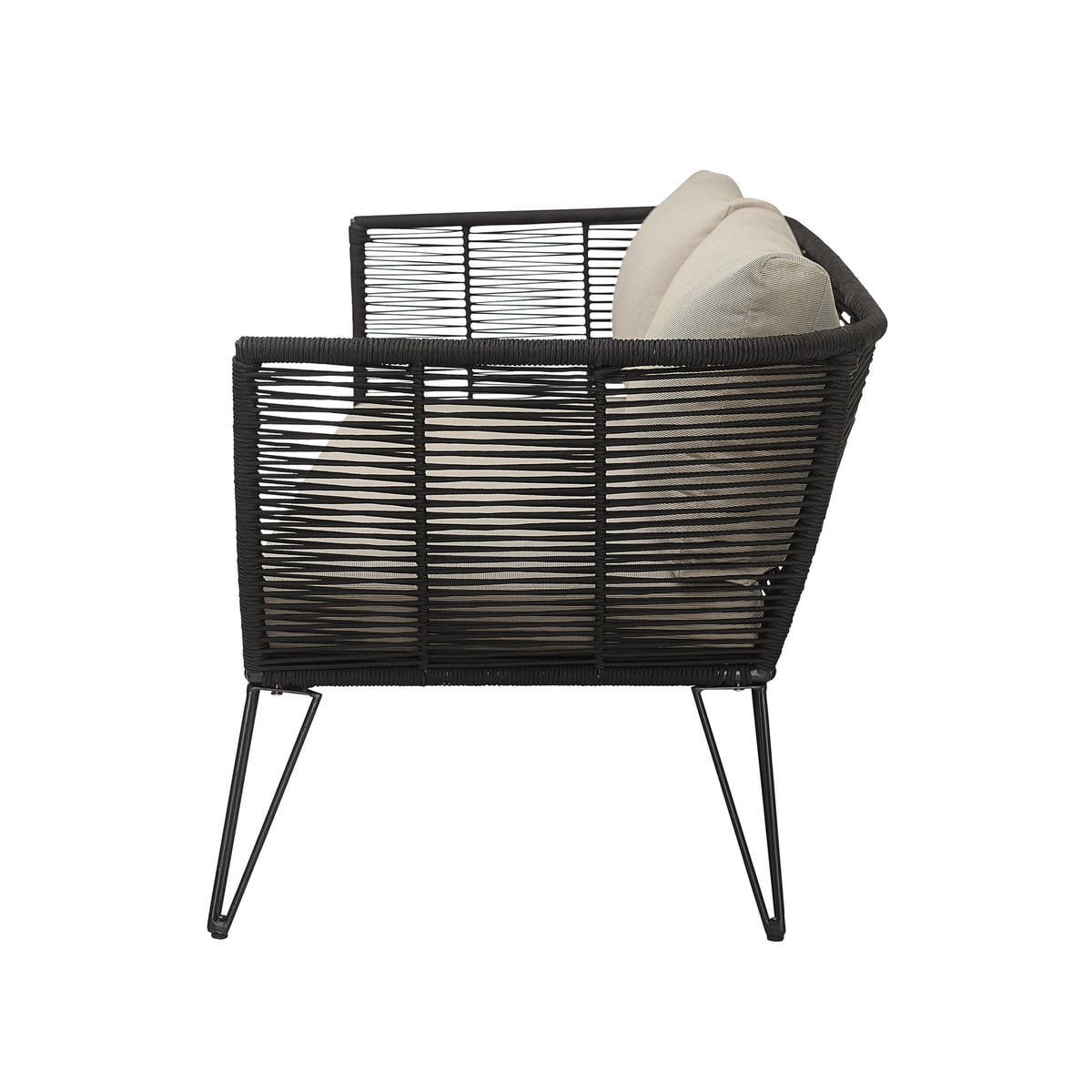 B-flokks Bloomingville sófi, sæti, garðsófi, grænn, hvítur, beige, röndóttur, með púðum