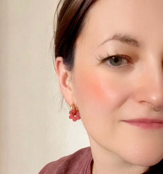 Royalblau Flower Edelstahl Hoops