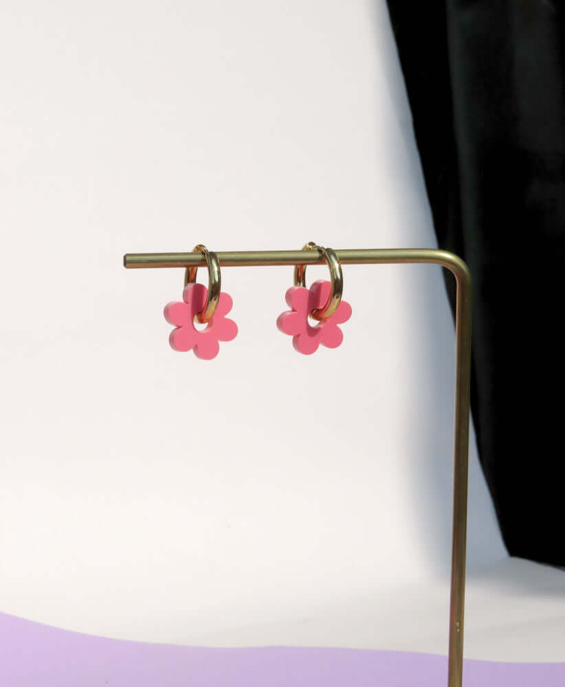 Salmon Flower Edelstahl Hoops