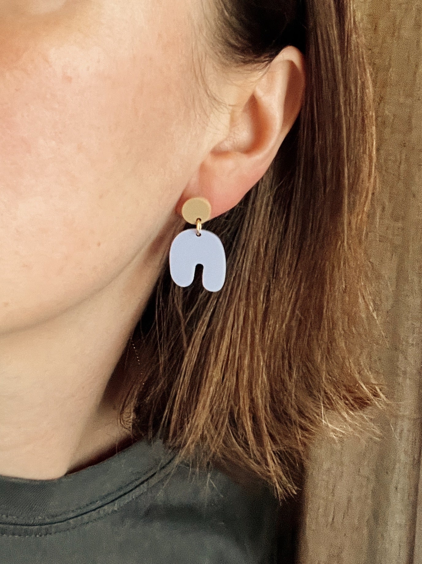 Sand Flieder Squishy Arch Bogen Ohrringe