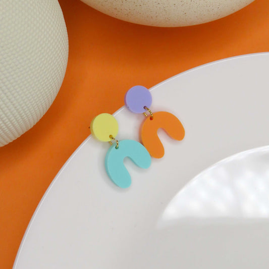 Clown Kreis Acryl Ohrringe in bunten Farben