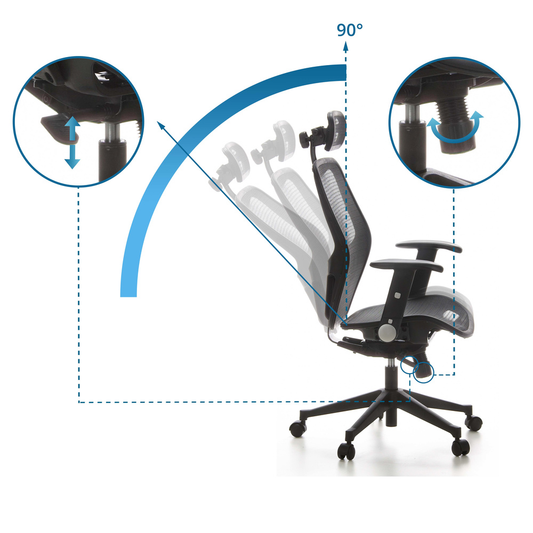B-flokks Hjh skrifstofustóll með Air Port og niðurfellanlegum armleggjum. Sjá texta/F266