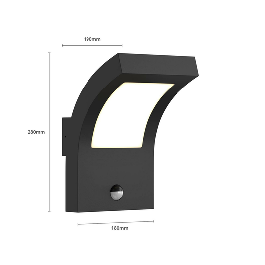 B-flokks Arcchio Advik LED útiveggljós, vegglampi, útilampi, hreyfiskynjari 396