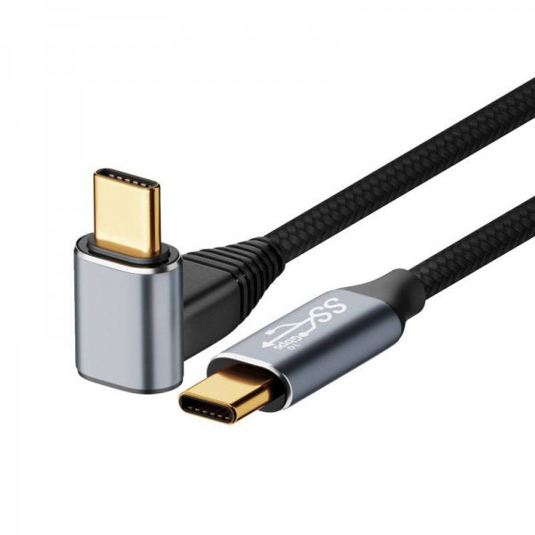 SYSTEM-S USB 3.1 Gen 2 Type C snúra 2 m karlkyns í karlkyns 10 Gbit/s 100W horn