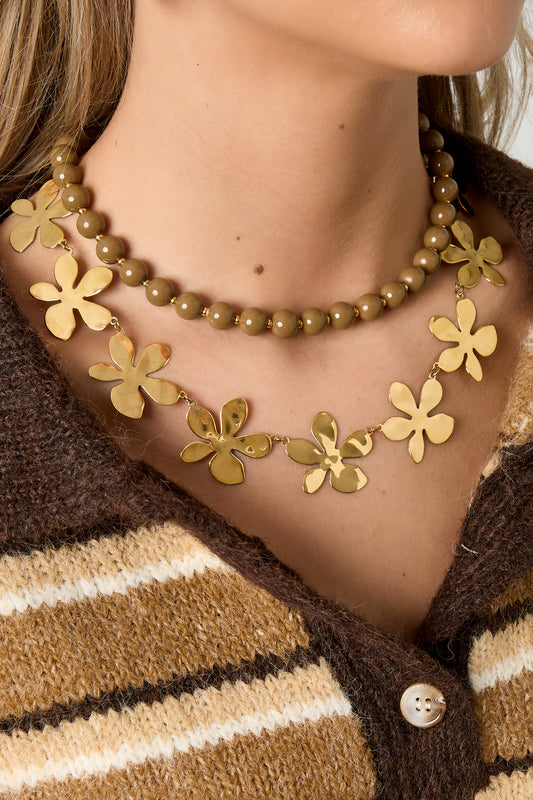 Edelstahl Kette Halsketten Blume Casual Täglich Einfache Serie frauen schmuck