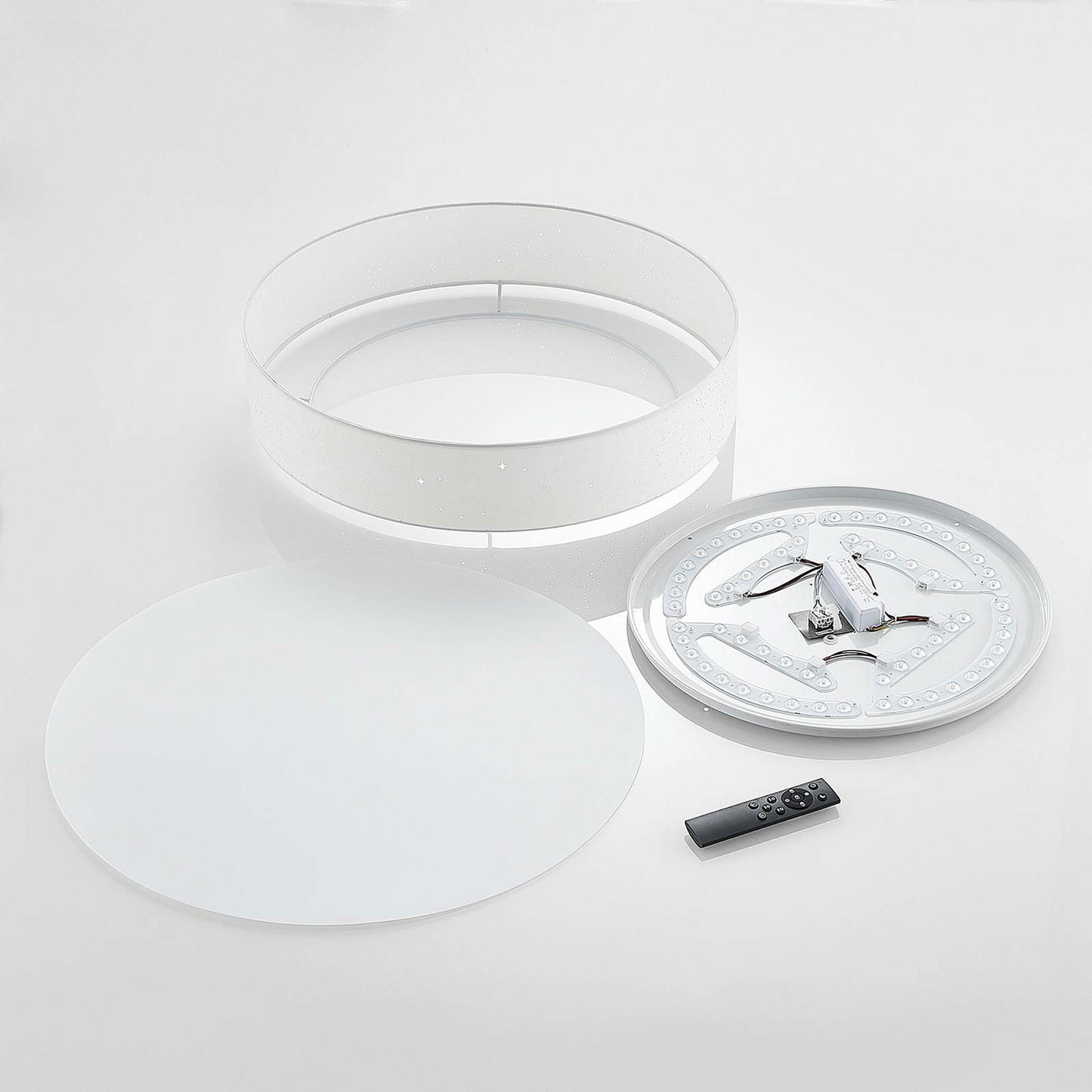 B-grade Lindby Ellamina LED ceiling lamp, living room lamp, ø 60 cm, white