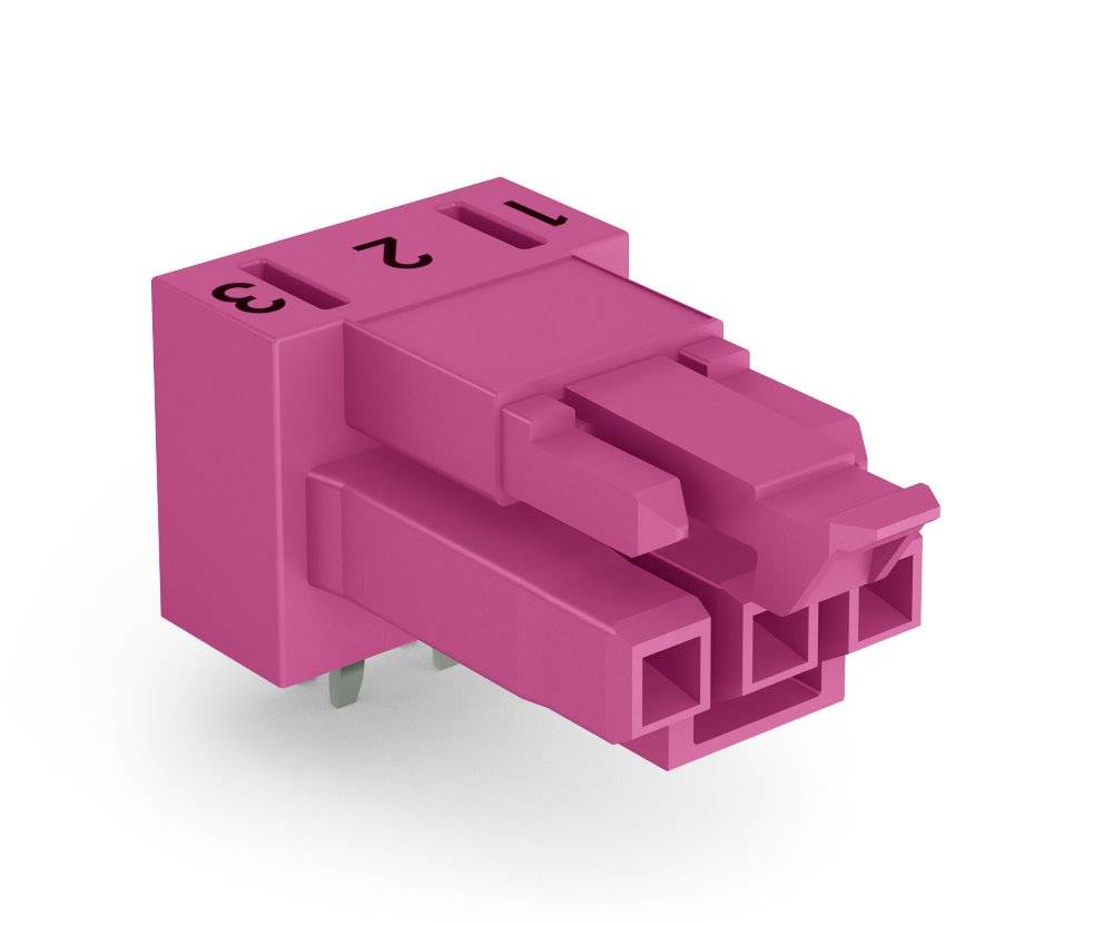 B-Ware Wago Buchse für Leiterplatten;gerade;4-polig;pink Steckberbinder Verbinder