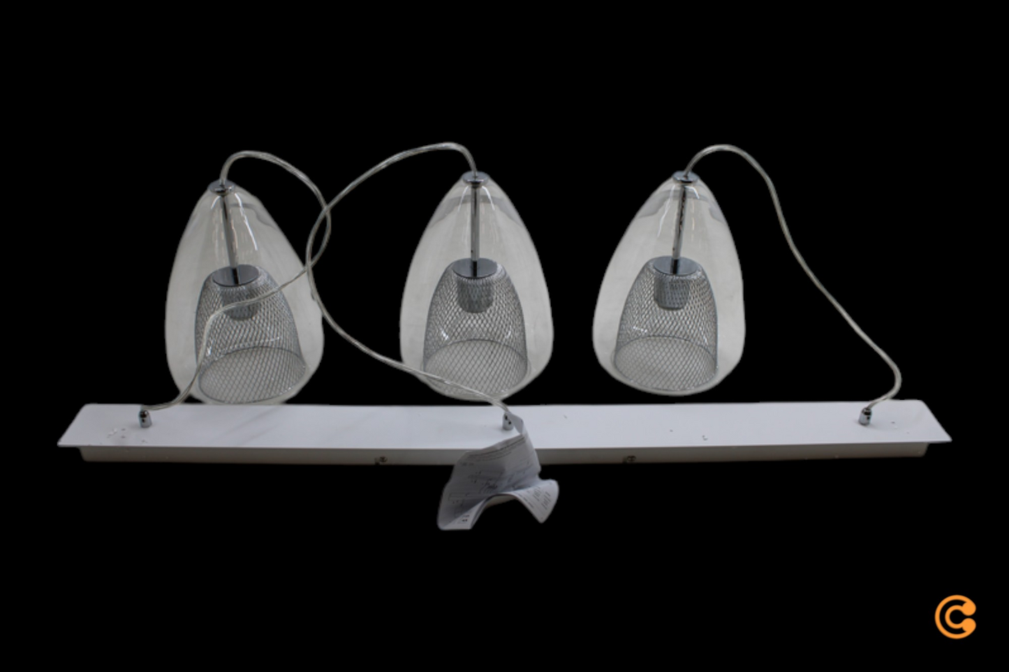 B-Ware Fabas Luce Hängeleuchte Britton 3 Flammig Transparent Hängelampe Lampe Leuchte