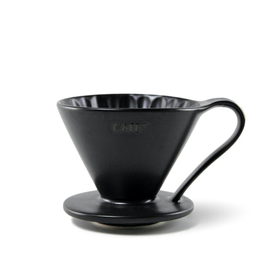 Cafec Arita Ware Flower Dripper Matte Black