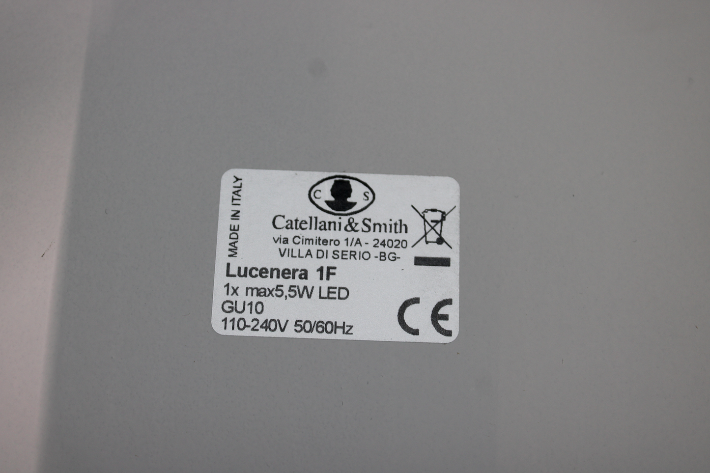 B-flokks Catellani & Smith Lucenera 207 botnplata, gólfplata, lampaaukabúnaður, ljósabúnaður