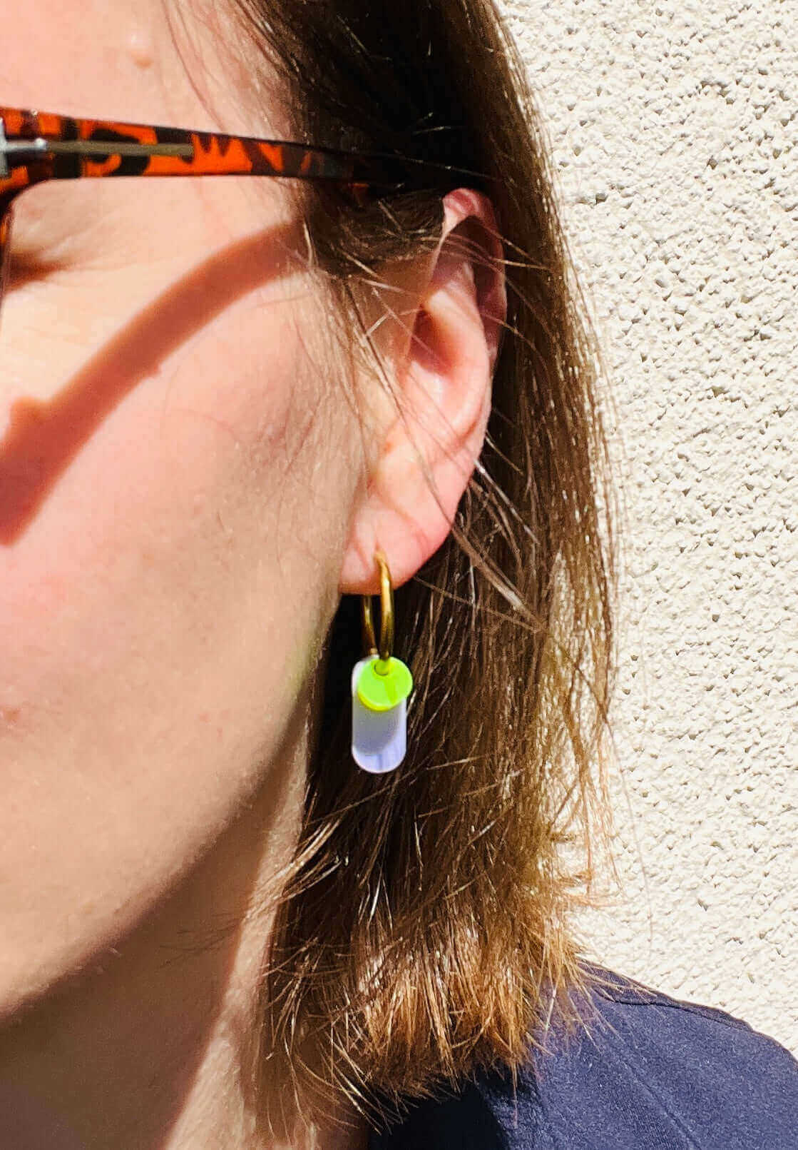 Dopamine Colors Creolen in grün/lila