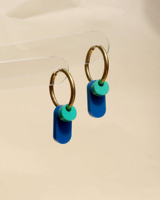 Dopamine Colors Creolen in blau/türkis