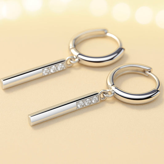 Ohrringe aus 925er Sterling-Silber, Zirkonia Stäbchen