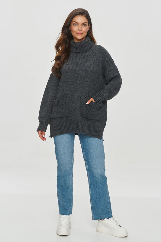 Rollkragenpullover model 201796 Makadamia