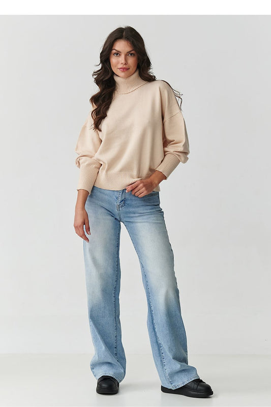 Rollkragenpullover model 217393 Makadamia