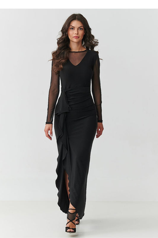 Langes Kleid model 218110 Makadamia