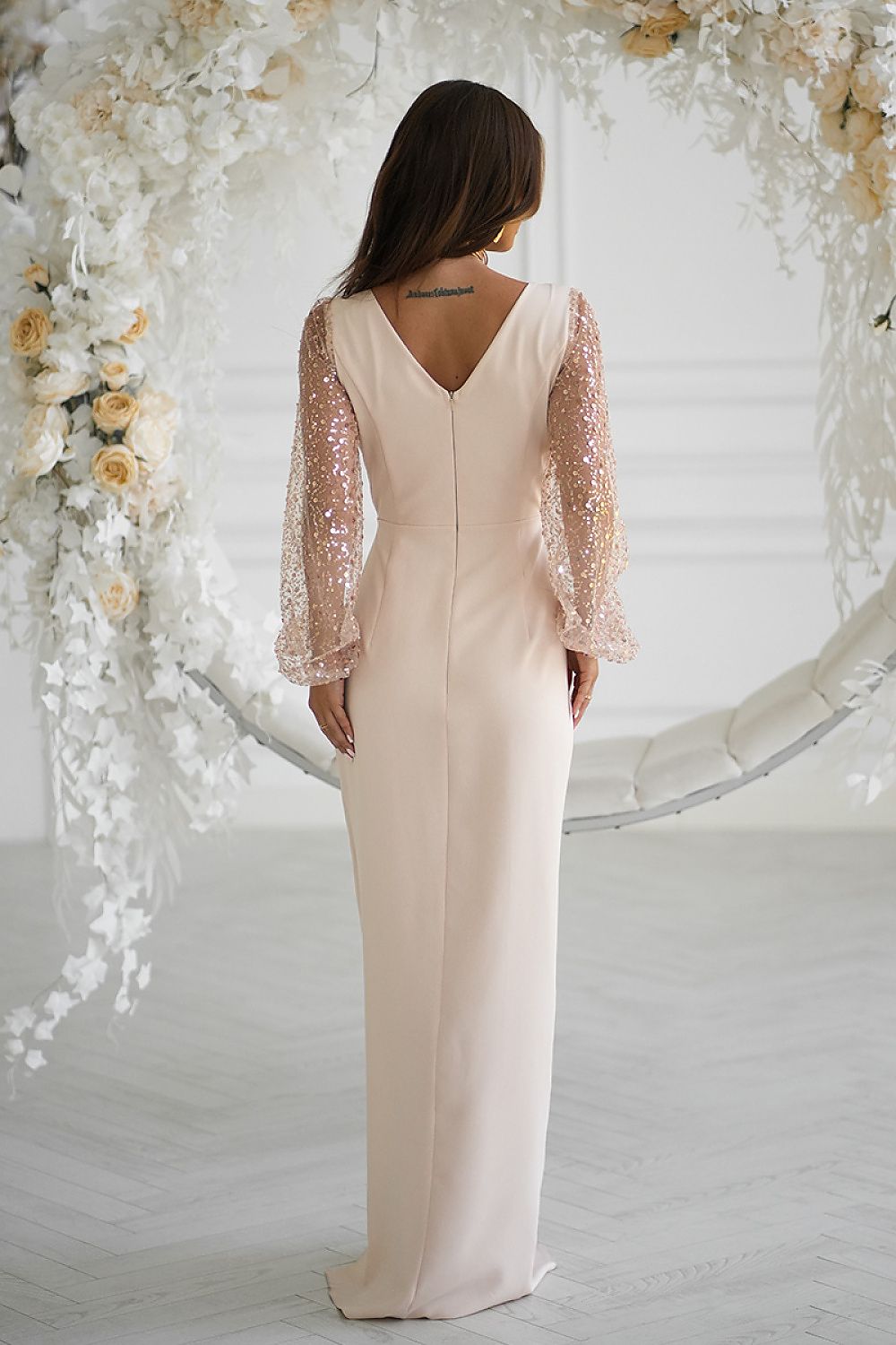 Langes Kleid model 220093 Bicotone