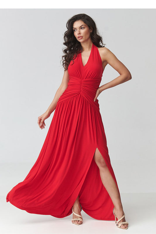 Langes Kleid model 228321 Makadamia