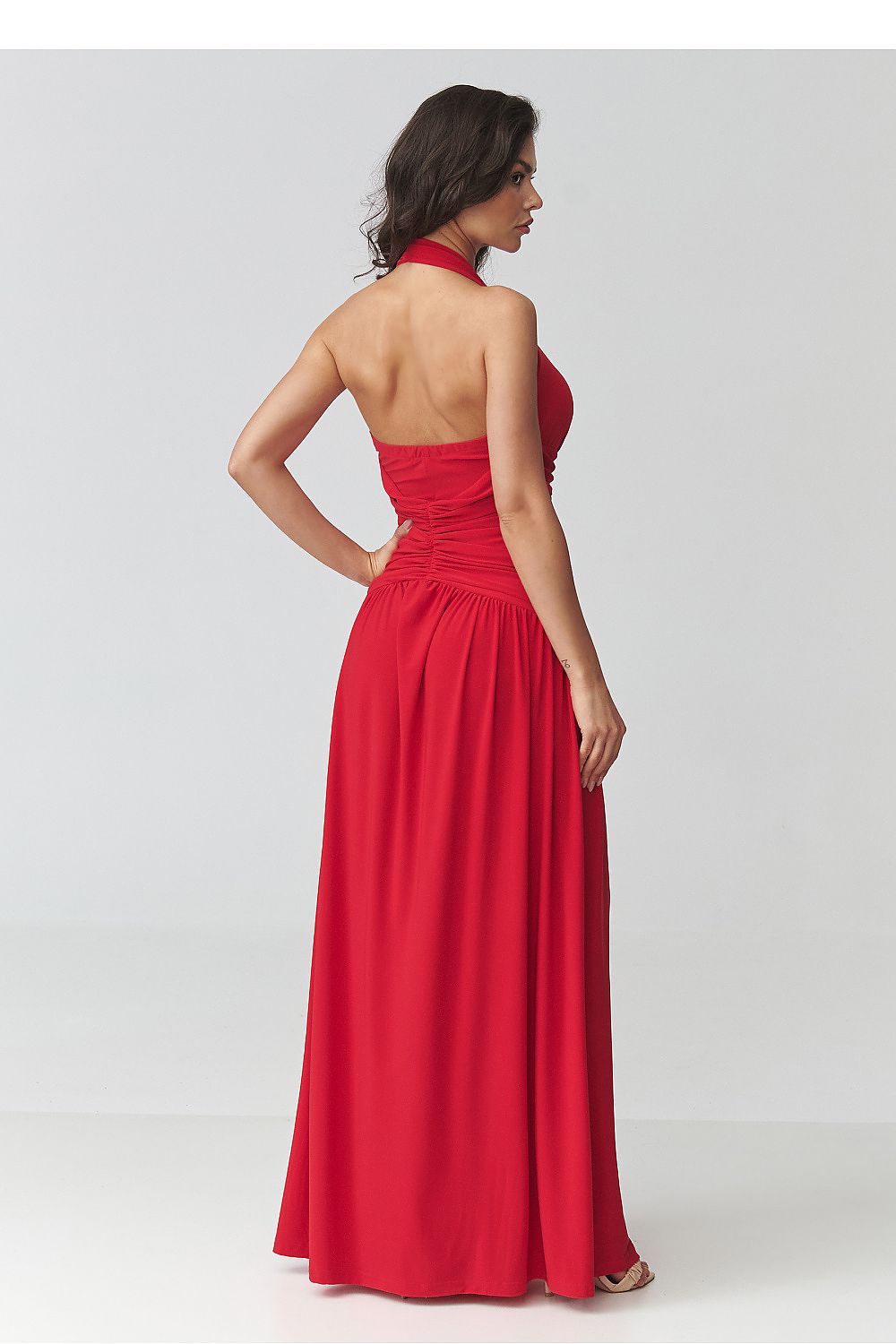 Langes Kleid model 228321 Makadamia