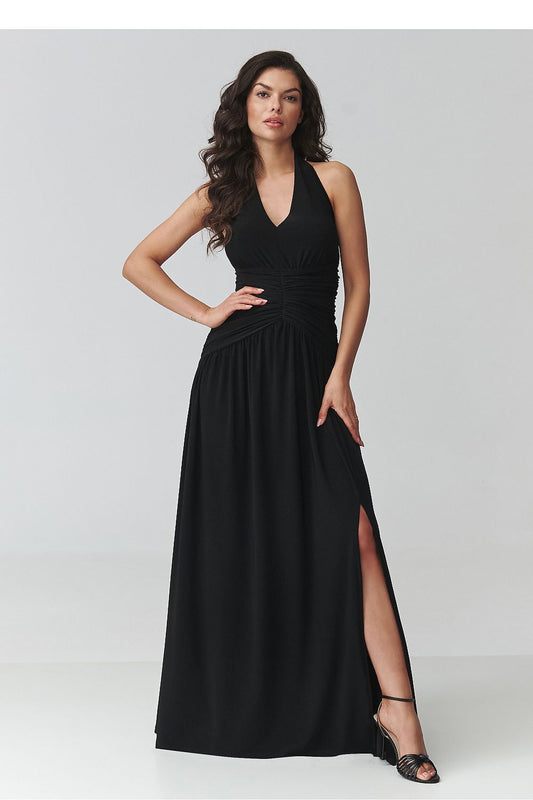 Langes Kleid model 228323 Makadamia