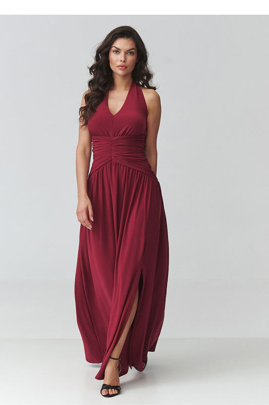 Langes Kleid model 228324 Makadamia