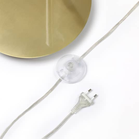 B-grade Lindby Cynthia arc floor lamp, standing lamp, floor light, lamp E27, glass, brass, matte