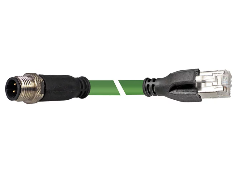 B-stock Helukat Industry Prof Inet B Rj45 Ip20 180°/ M12 D(male) Ip67 180° Green 5m