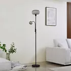 Lindby hengiljós í B-flokki, Hildur, 118 cm, reykgrátt glerloftlampi, ljóskastari