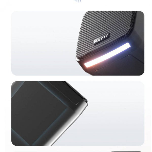 S3 hátalari með stereóhljóði, bassahátalara, 3,5 mm AUX tengi með RGB LED ljósi