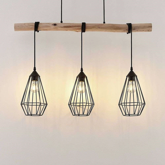 B-stock Lindby Eldarion hanging light lamp pendant light LED matt 3 bottles. E27 60W