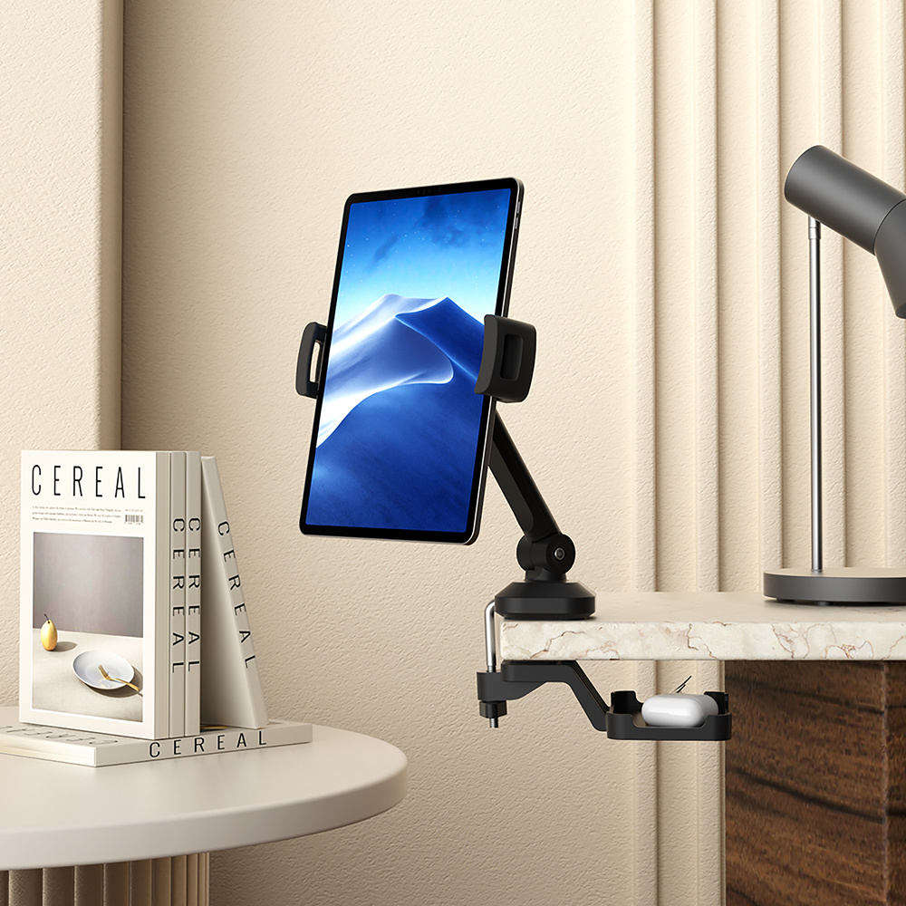 B-stock hjh OFFICE mobile phone holder/tablet holder FLEXMOBI III with screw clamp, metal