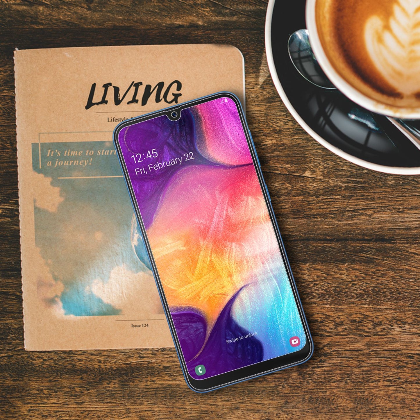 NALIA 2x Protective Glass for Samsung Galaxy A50, 9H Full Cover Display Tempered Film