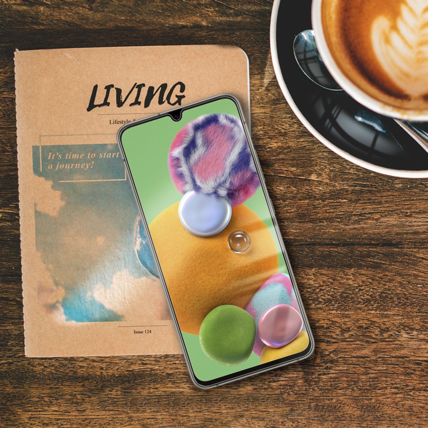 NALIA (2 pakka) hertu gler skjávörn fyrir Samsung Galaxy A90 5G, 9H hörku