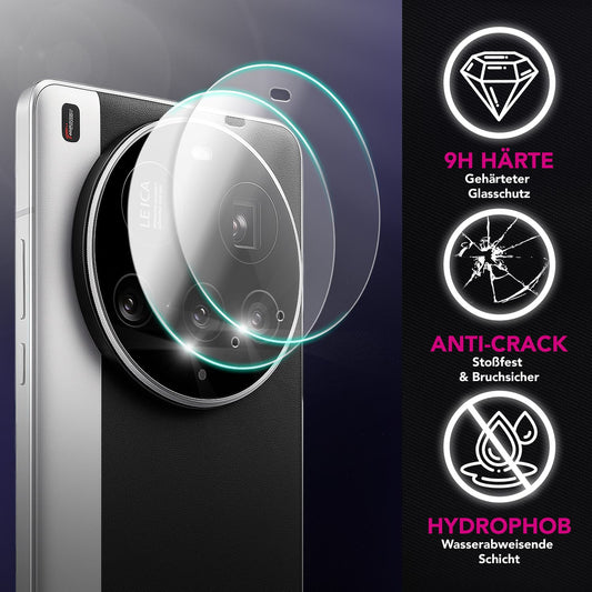 NALIA Focus.X2 MAX myndavélarhlíf fyrir Xiaomi 15 Ultra – 2x myndavélarhlíf fyrir aftari myndavél, afar tær 9H þekja, rispuþolin, fullkomlega passandi linsuhlíf, hentug fyrir hulstur.