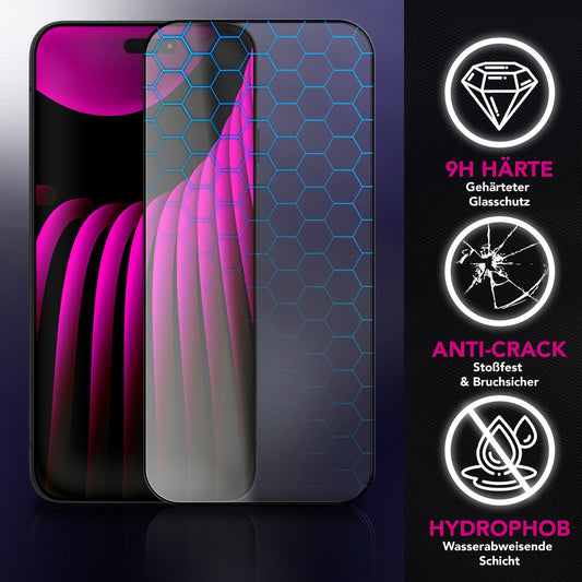 NALIA ArmorGlassX Display Glass for Apple iPhone 17 Pro Max (super clear screen protector) - 2x 9H tempered glass screen protectors, scratch-resistant, touch-optimized, case-compatible, black frame