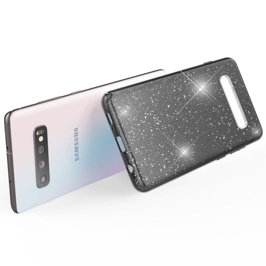 NALIA hulstur sem passar við Samsung Galaxy S10, glitrandi þunnt bakhlið
