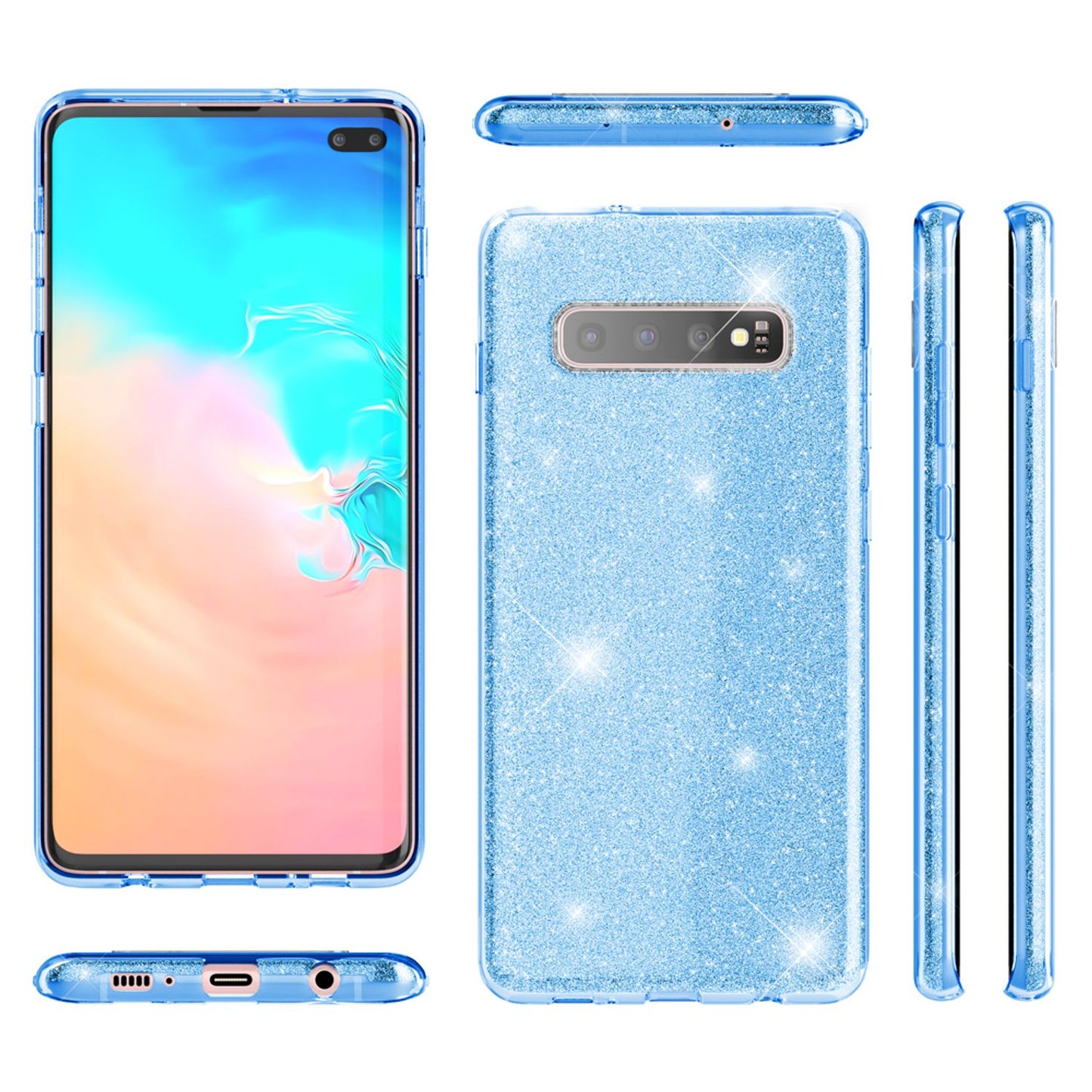 NALIA Case Compatible with Samsung Galaxy S10 Plus, Glitter Phone Case Cover