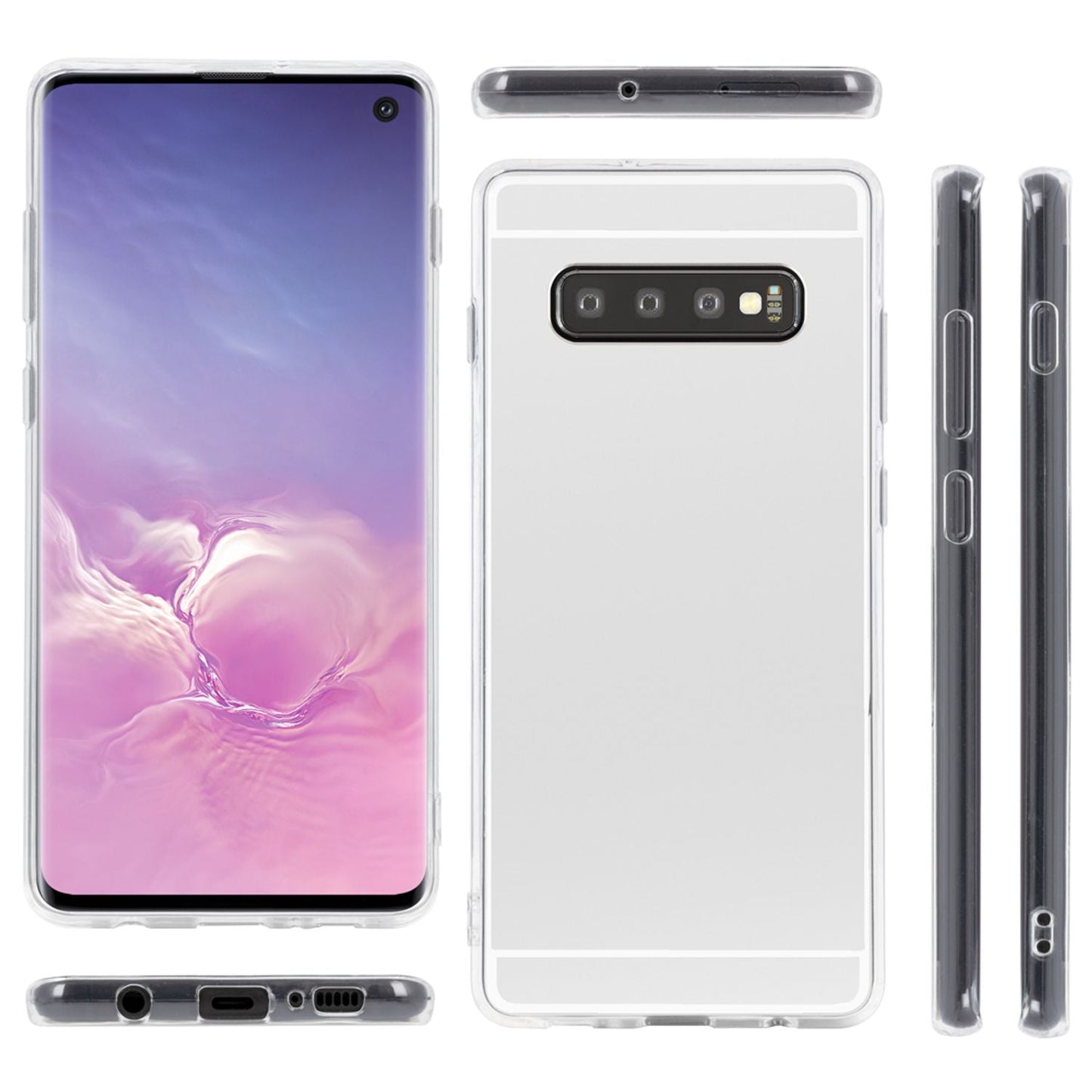 NALIA spegilhulstur fyrir Samsung Galaxy S10, þunnt sílikonspegilhulstur fyrir síma