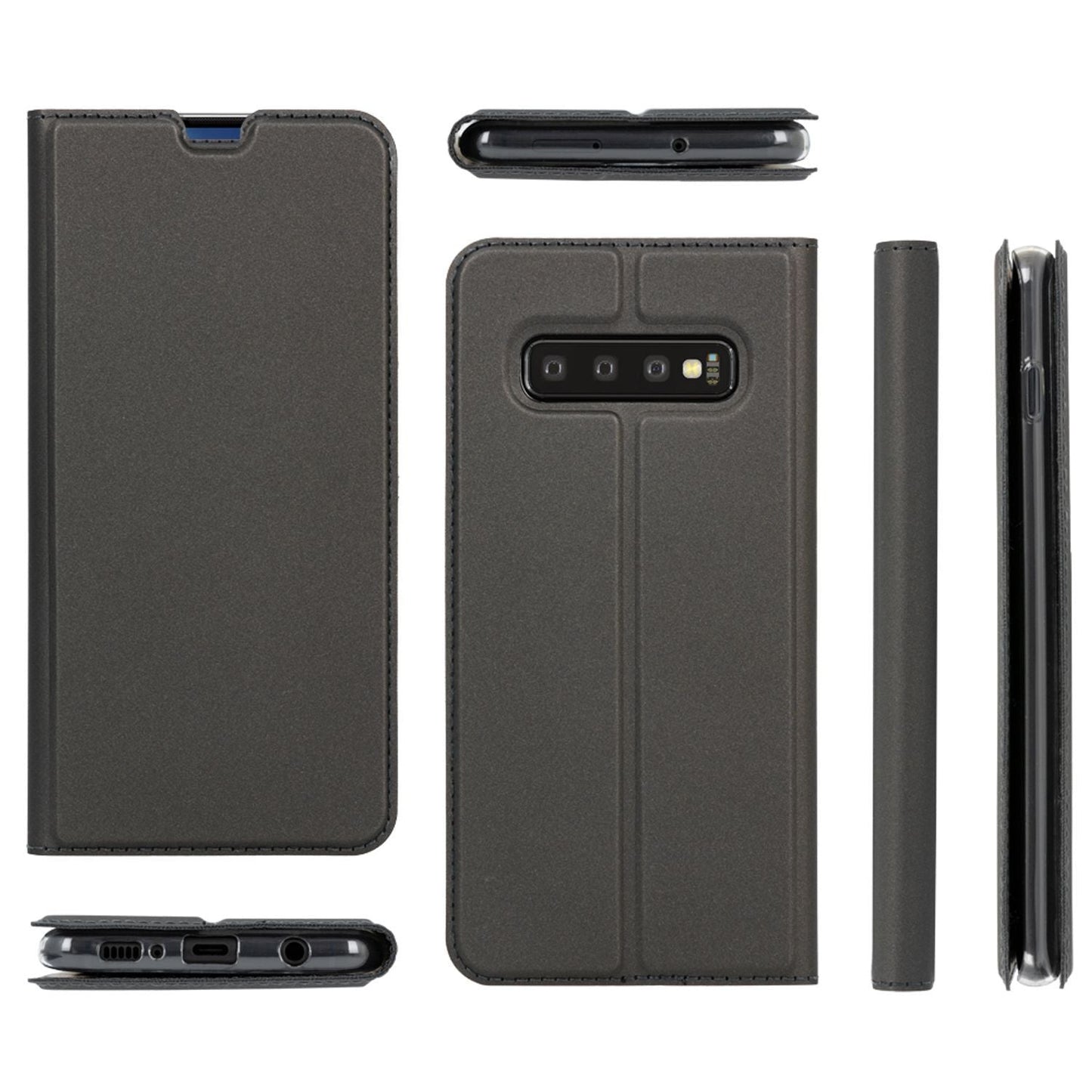 NALIA Case Compatible with Samsung Galaxy S10, Kickstand Flip Case Book Cover