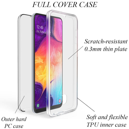 NALIA Phone Case for Samsung Galaxy A70, 360 Degree Cover Slim Bag Bumper Case