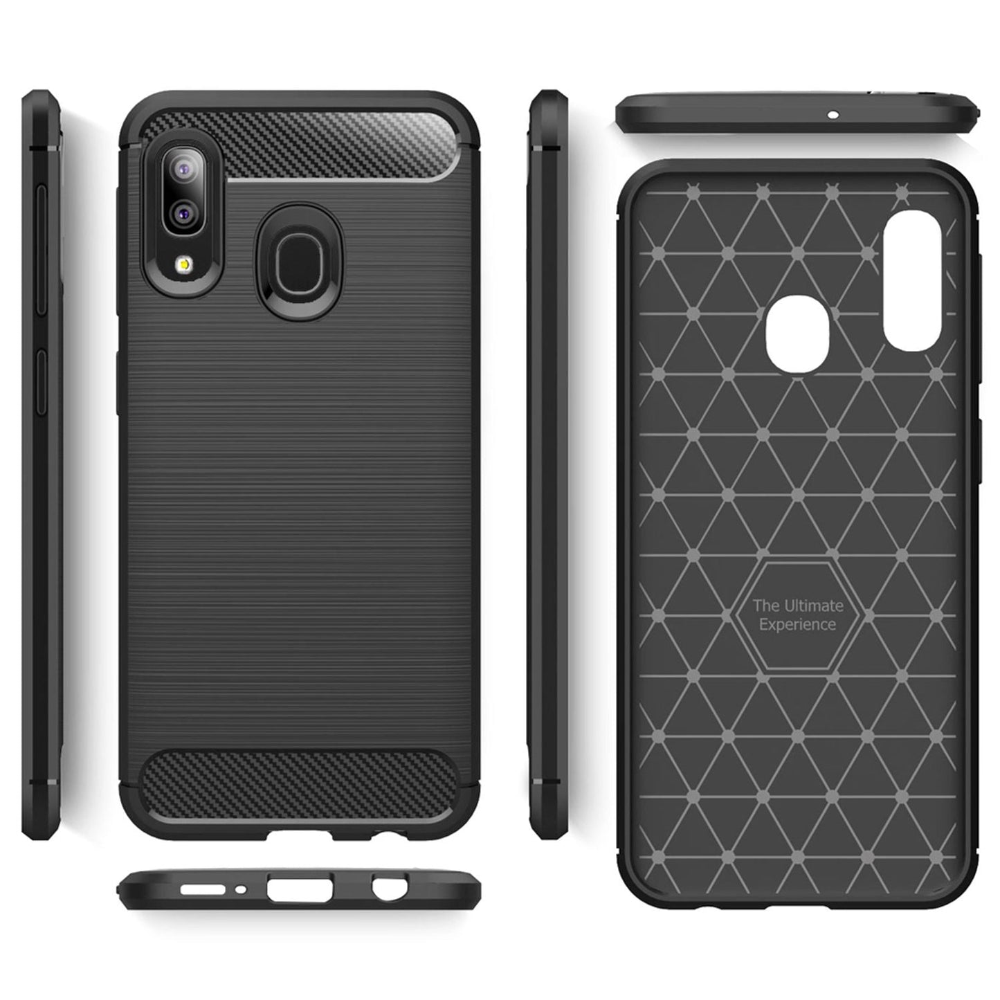 NALIA Phone Case for Samsung Galaxy A20e, Carbon Fiber Stylish Phone Case