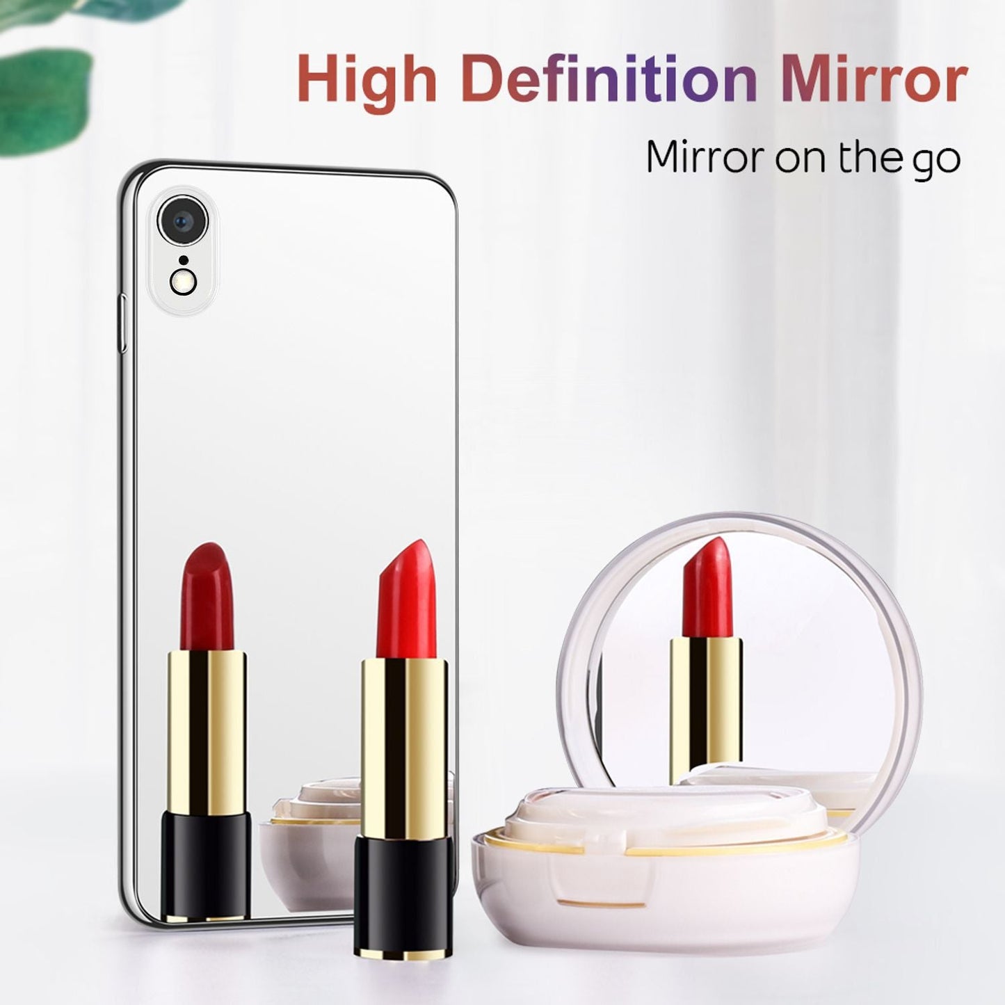 NALIA Mirror Tempered Glass Case for iPhone XR, 9H Tempered Glass Cover