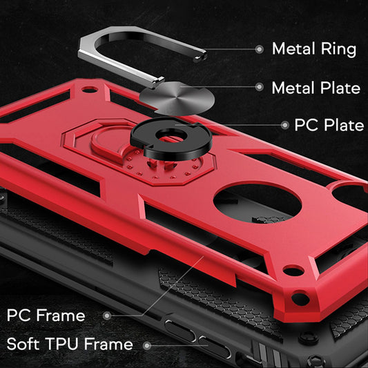 NALIA Ring símahulstur fyrir iPhone XR, 360 gráðu verndandi hulstur með stuðara