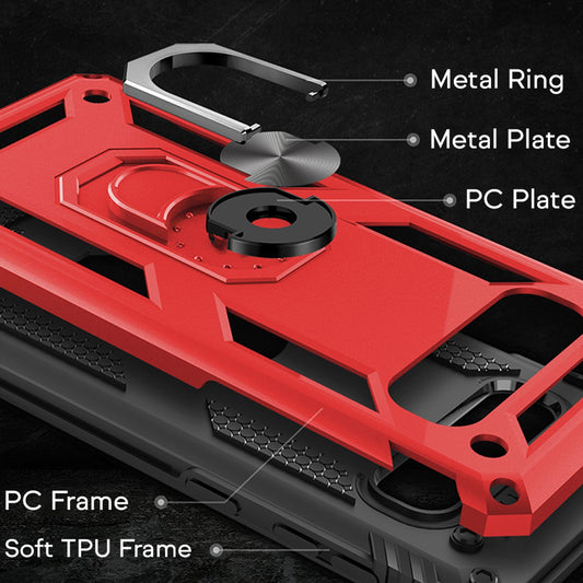 NALIA Ring símahulstur fyrir Samsung Galaxy S10, hulstur með skjávörn og gleri