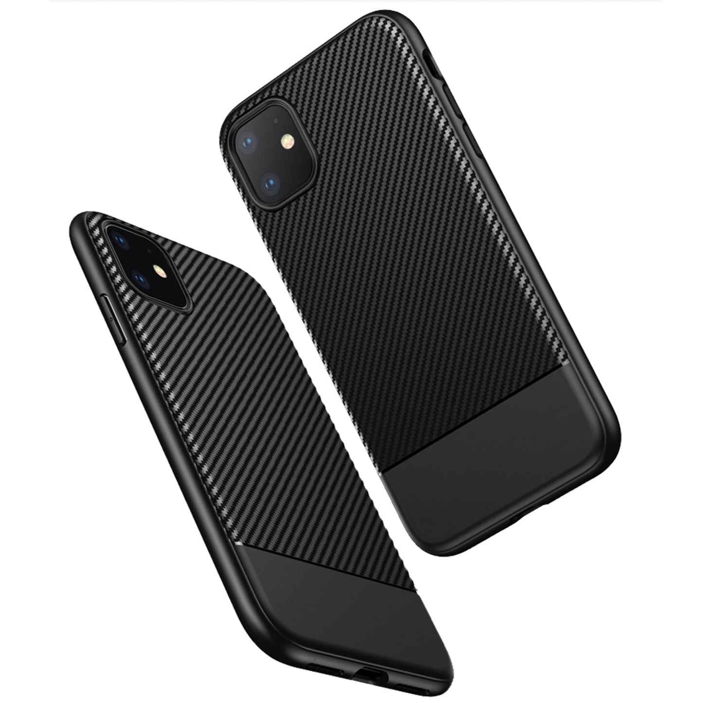 NALIA Carbon Look Phone Case for iPhone 11, TPU Case Cover Bumper Protection
