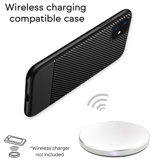 NALIA Carbon Look Phone Case for iPhone 11, TPU Case Cover Bumper Protection